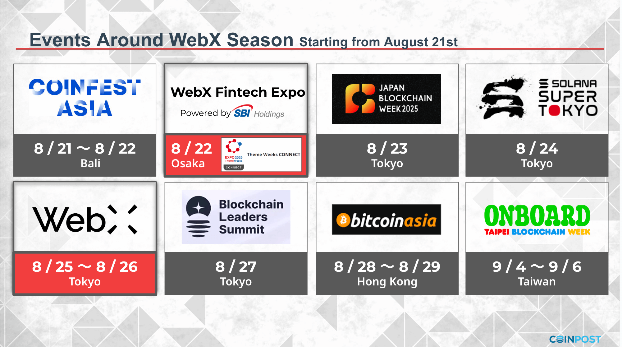 WebX 2025 Event Schedule
