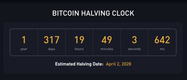 ビットコイン半減期カウントダウン