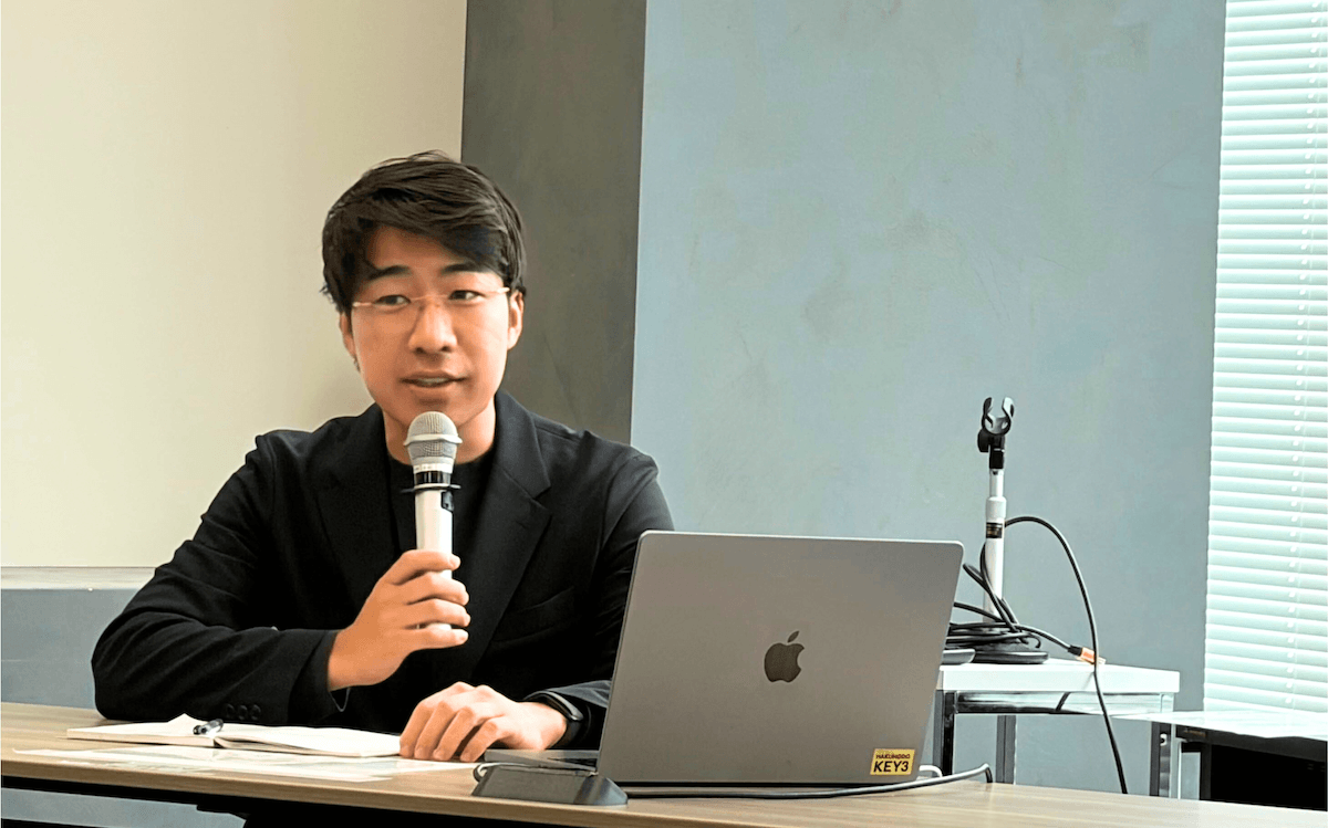 発表会でステーブルコイン普及債について語る渡辺創太氏